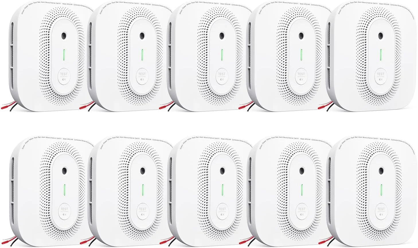 X-Sense Smoke Detector Carbon Monoxide Detector Combo Hardwired with Voice Location, Hardwired Interconnected Smoke and Carbon Monoxide Detector, Model XP02-AR, 10-Pack X-Sense Smoke Detector Carbon Monoxide Detector Combo Hardwired with Voice Location, Hardwired Interconnected Smoke and Carbon Monoxide Detector, Model XP02-AR, 10-Pack