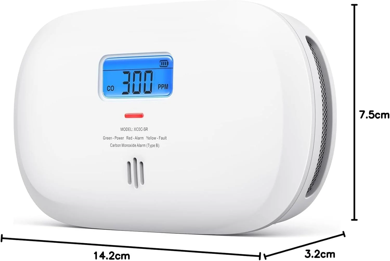 آشکارساز مونوکسید کربن X-Sense، آلارم CO با باتری قابل تعویض و نمایشگر دیجیتال، آلارم مونوکسید کربن قابل حمل برای خانه با حافظه مقدار پیک CO، XC0C-SR آشکارساز مونوکسید کربن X-Sense، آلارم CO با باتری قابل تعویض و نمایشگر دیجیتال، آلارم مونوکسید کربن قابل حمل برای خانه با حافظه مقدار پیک CO، XC0C-SR