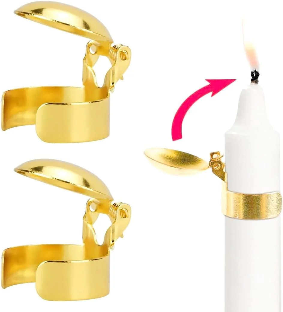 خاموش کننده خودکار شمع VYIBPDY، بسته 2 عددی، خاموش کننده شمع طلایی، حلقه سوئدی