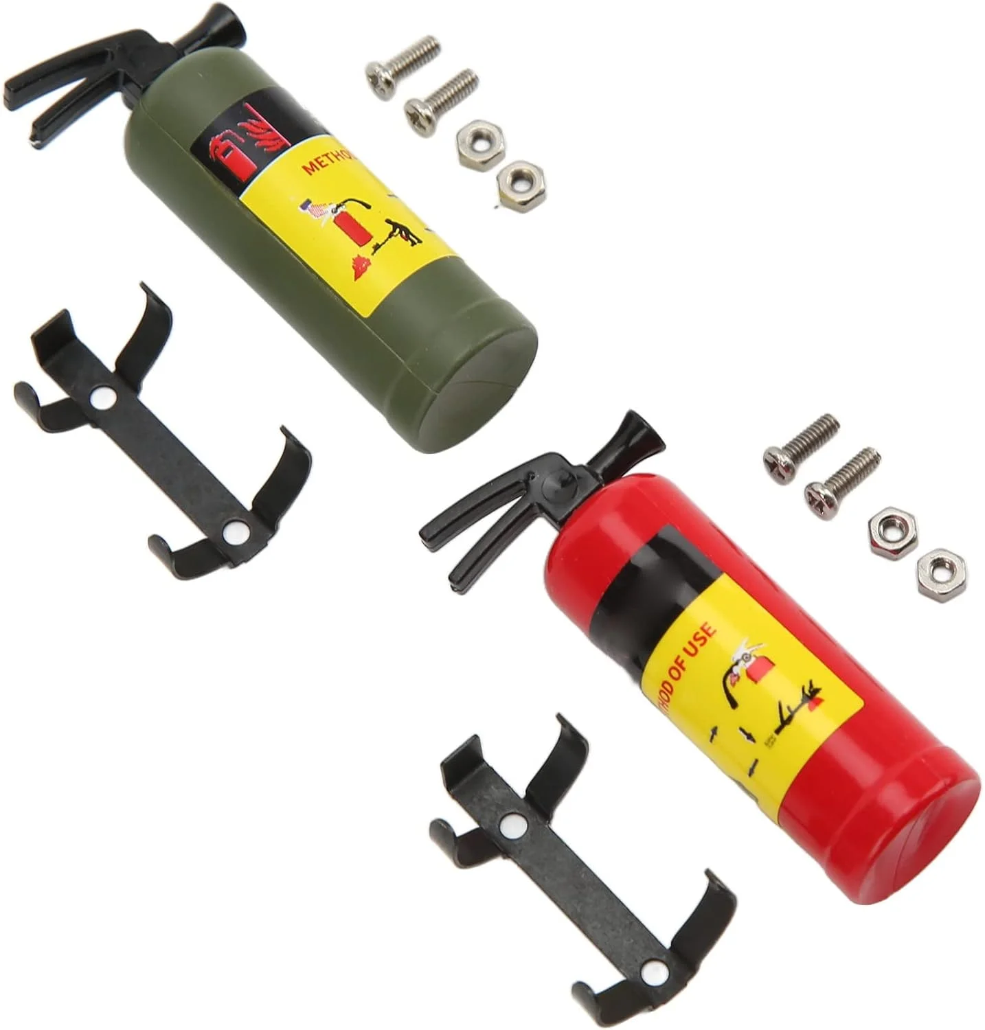 آتش خاموش کن تزئینی RC Vokers، جمع و جور و سبک وزن، با ظاهر نفیس قرمز و سبز، آتش خاموش کن شبیه سازی شده ماشین RC برای ماشین کنترل از راه دور