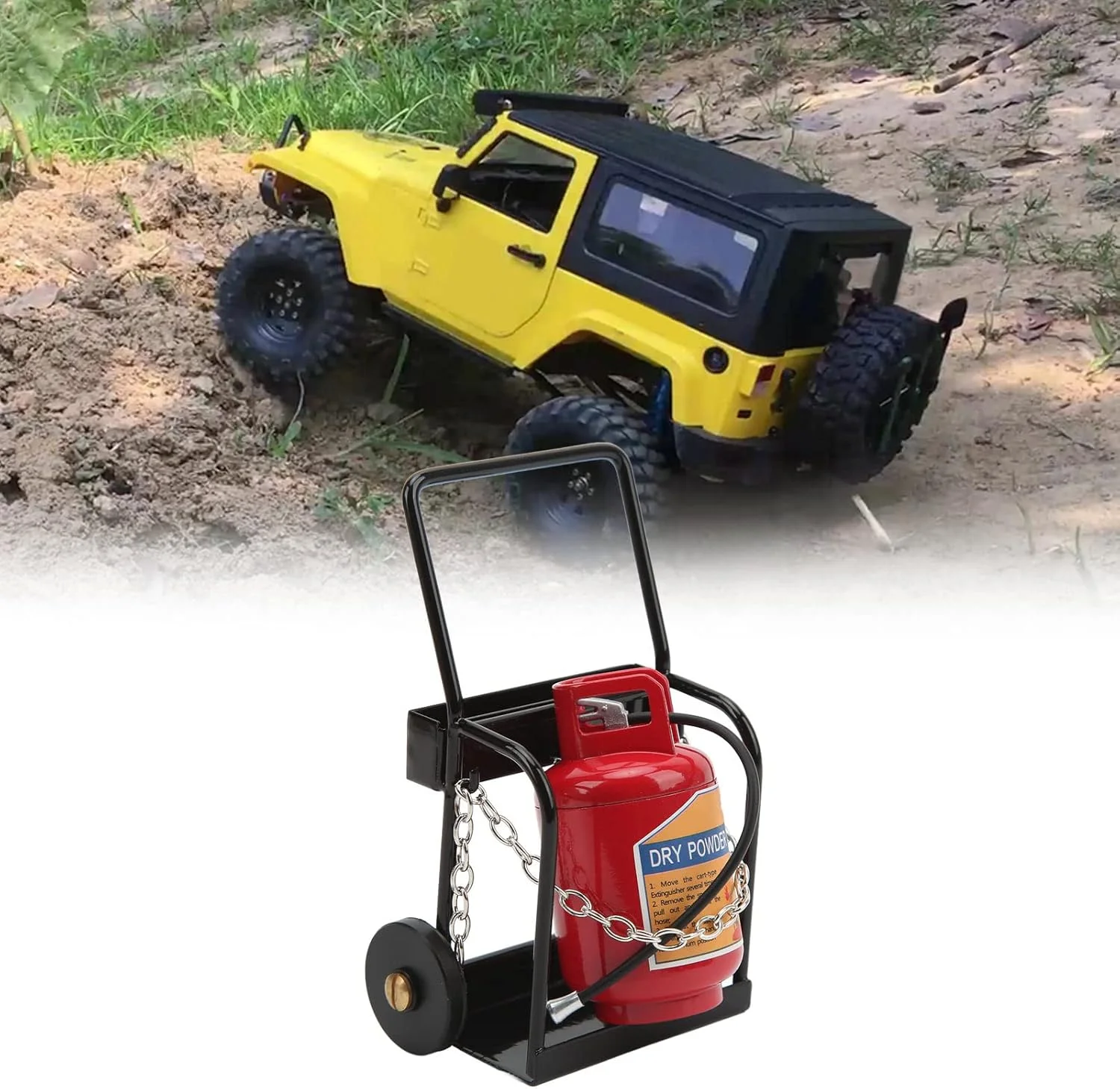 ست ترولی ابزار و کپسول آتش نشانی RC وکرز، طراحی زیبا، سازگار با محیط زیست، شبیه سازی شده برای ماشین های آرسی یونیورسال 1/10