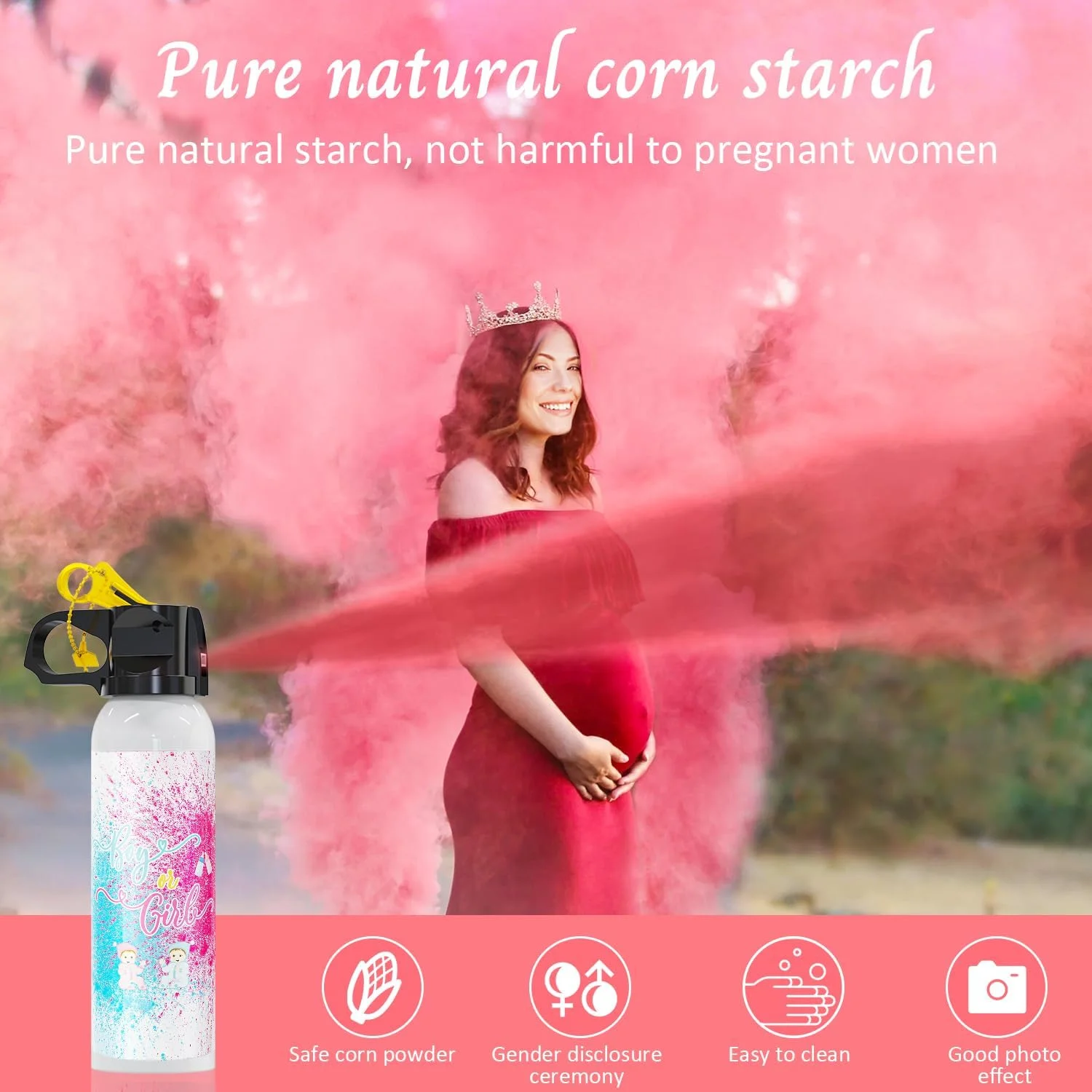 خاموش کننده رنگی بزرگ تعیین جنسیت ورککیپ: 2 عدد بلستر صورتی فقط برای نوزاد دختر با دود صورتی مناسب برای تزئین جشن تعیین جنسیت (صورتی) خاموش کننده رنگی بزرگ تعیین جنسیت ورککیپ: 2 عدد بلستر صورتی فقط برای نوزاد دختر با دود صورتی مناسب برای تزئین جشن تعیین جنسیت (صورتی)