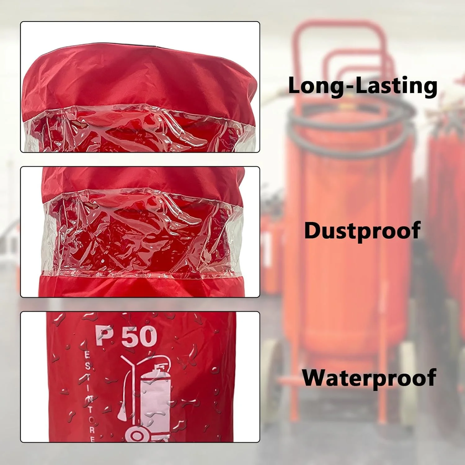 روکش کپسول آتش نشانی چرخدار - آستین محافظ ایمنی آتش نشانی سنگین برای جلوگیری از ساییدگی و خراش، 1 عدد (مناسب 50 کیلوگرمی)