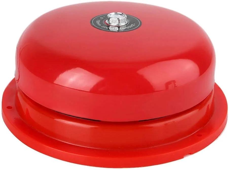 زنگ الکتریکی استیل ضد زنگ 6 اینچی نوع ضربه داخلی 100db DC برای اعلام حریق، تخلیه اضطراری، زنگ امنیتی مدرسه و ایستگاه، زنگ اعلام حریق (12 ولت)