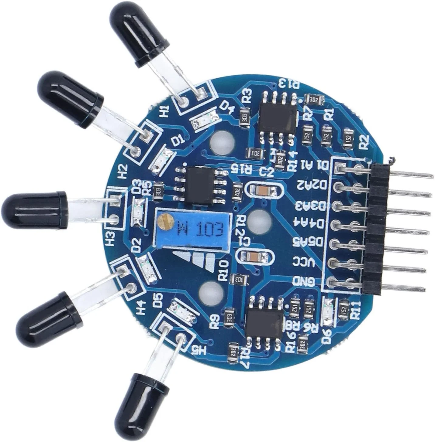 ماژول سنسور شعله 5 طرفه 3.3V-9V خروجی آنالوگ دیجیتال ماژول سنسور خاموش کننده آتش