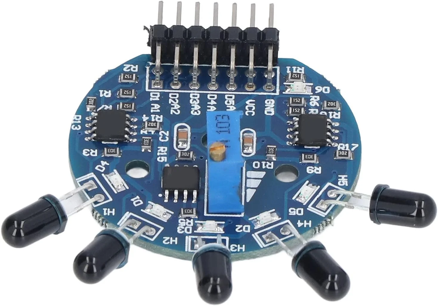 ماژول حسگر شعله 5 طرفه، ماژول حسگر آتش خاموش کن با مقاومت 1% و حساسیت بالا، لحیم کاری SMT با نشانگر وضعیت برای ربات صنعتی