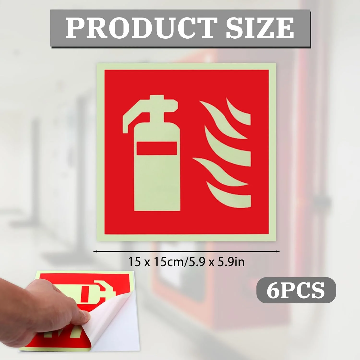 بسته 6 عددی برچسب آتش نشانی PVC خود چسب، علامت آتش نشانی با نورافشانی بسیار قوی، رنگ سیگنال شفاف 15x15، علامت آتش نشانی با چسبندگی قوی بسته 6 عددی برچسب آتش نشانی PVC خود چسب، علامت آتش نشانی با نورافشانی بسیار قوی، رنگ سیگنال شفاف 15x15، علامت آتش نشانی با چسبندگی قوی