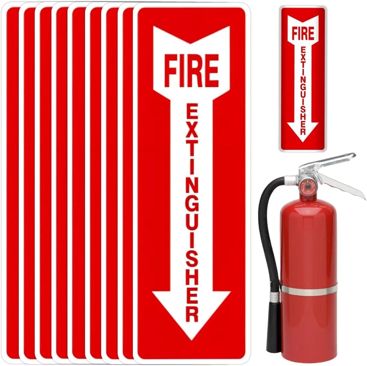 برچسب های کپسول آتش نشانی Safety Supply Mart، 11" x 4.25"، بسته 10 عددی، بادوام، برچسب های خود چسب، محافظت شده در برابر اشعه ماوراء بنفش و ضد آب