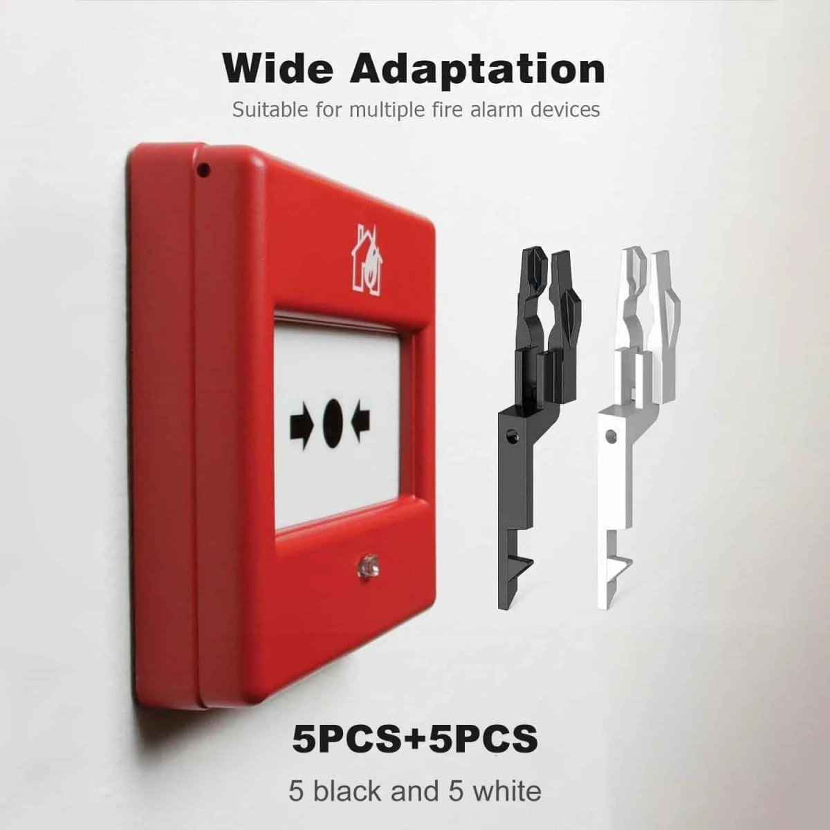 10 عدد کلید تست نقطه تماس آتش نشانی، کیت کلید بازنشانی سوئیچ شیشه شکستنی آلارم اضطراری قابل استفاده مجدد برای ایمنی آتش نشانی (5 سفید + 5 سیاه)