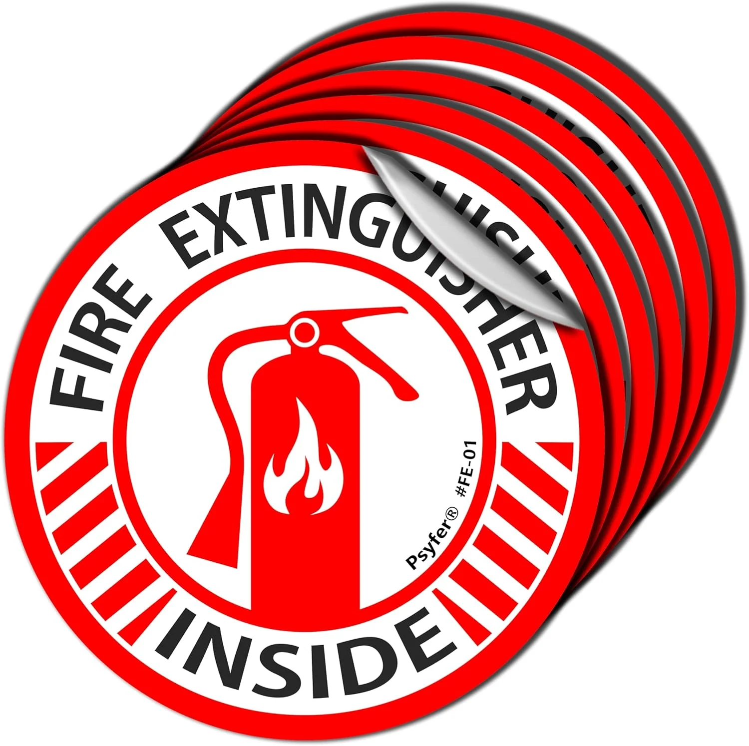 برچسب های نشانگر کپسول آتش نشانی (6 عددی) Psyfer® [ساخت آمریکا]