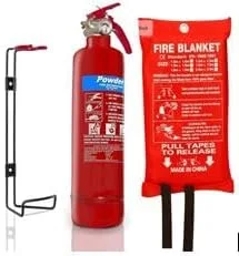 کپسول آتش نشانی پودر خشک 1 کیلوگرمی + 1 پتوی آتش نشانی 1 × 1