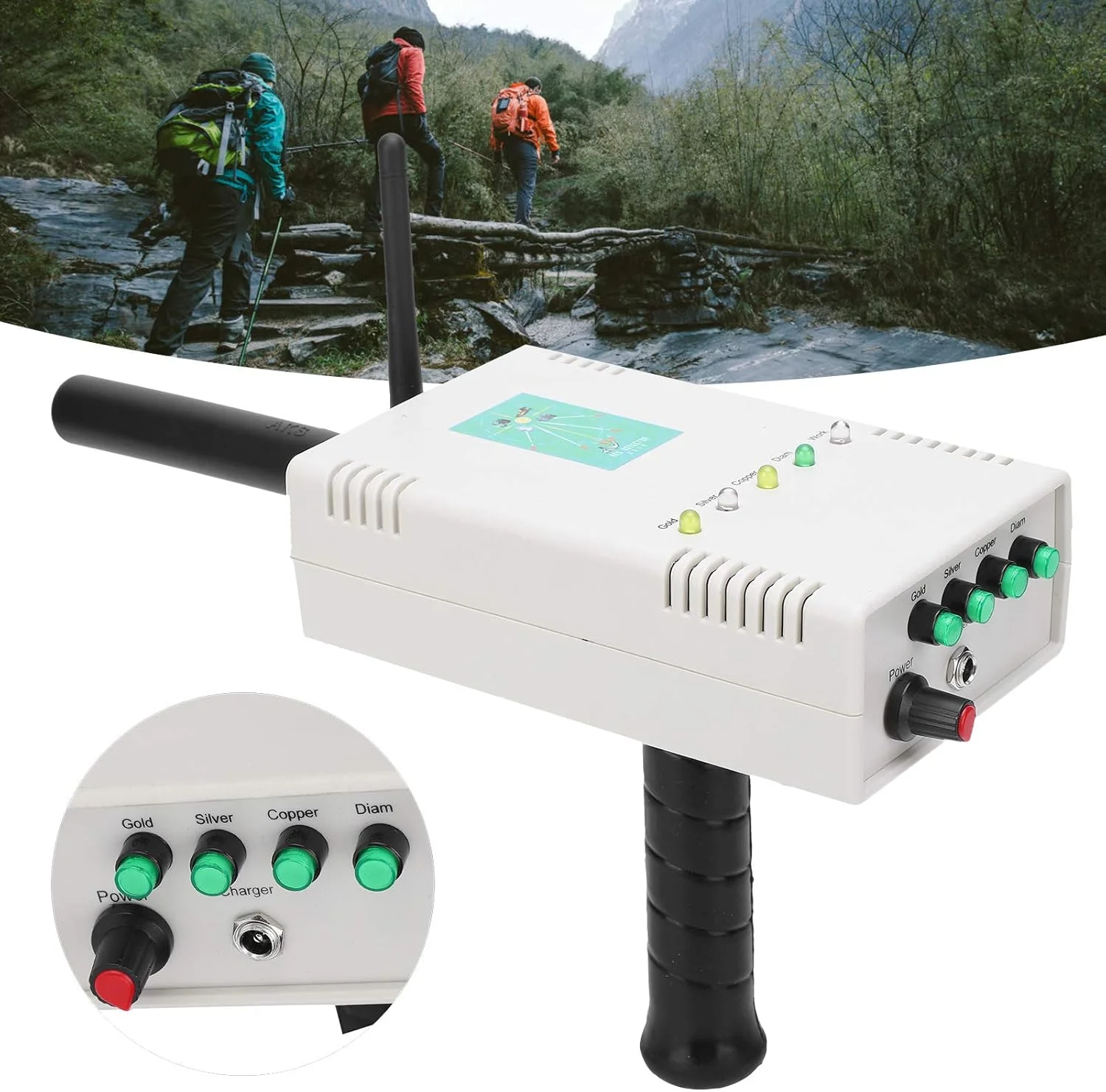 فلزیاب زیرزمینی قابل حمل با برد بلند 0-1200 متری برای جستجوی طلا، نقره، مس و سنگ های قیمتی (آمریکا)