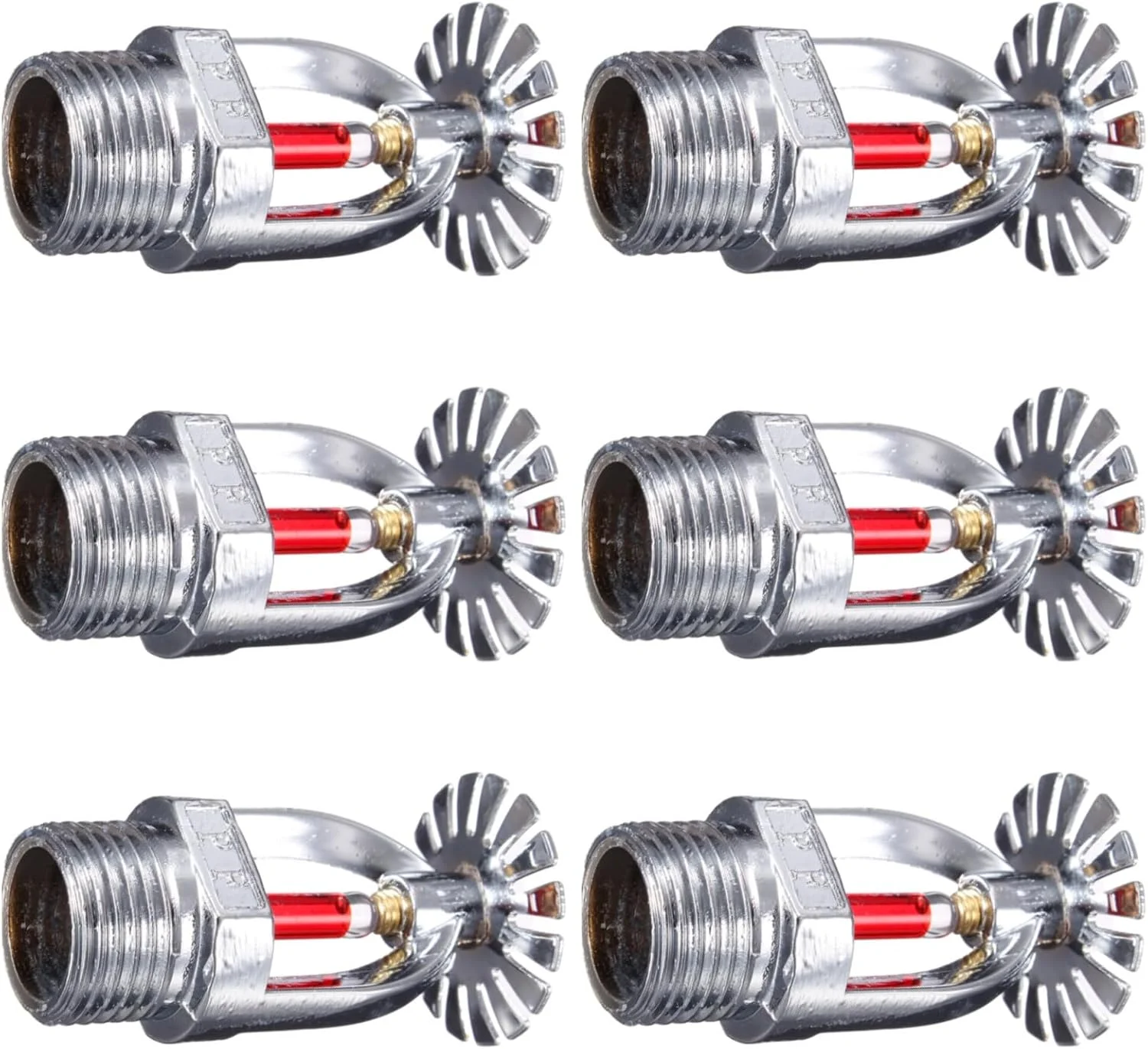 بسته 6 عددی سر آبپاش آتش نشانی آویز DN15 1/2" NPT 68°C سیستم اطفاء حریق اتوماتیک به همراه آچار یونیورسال