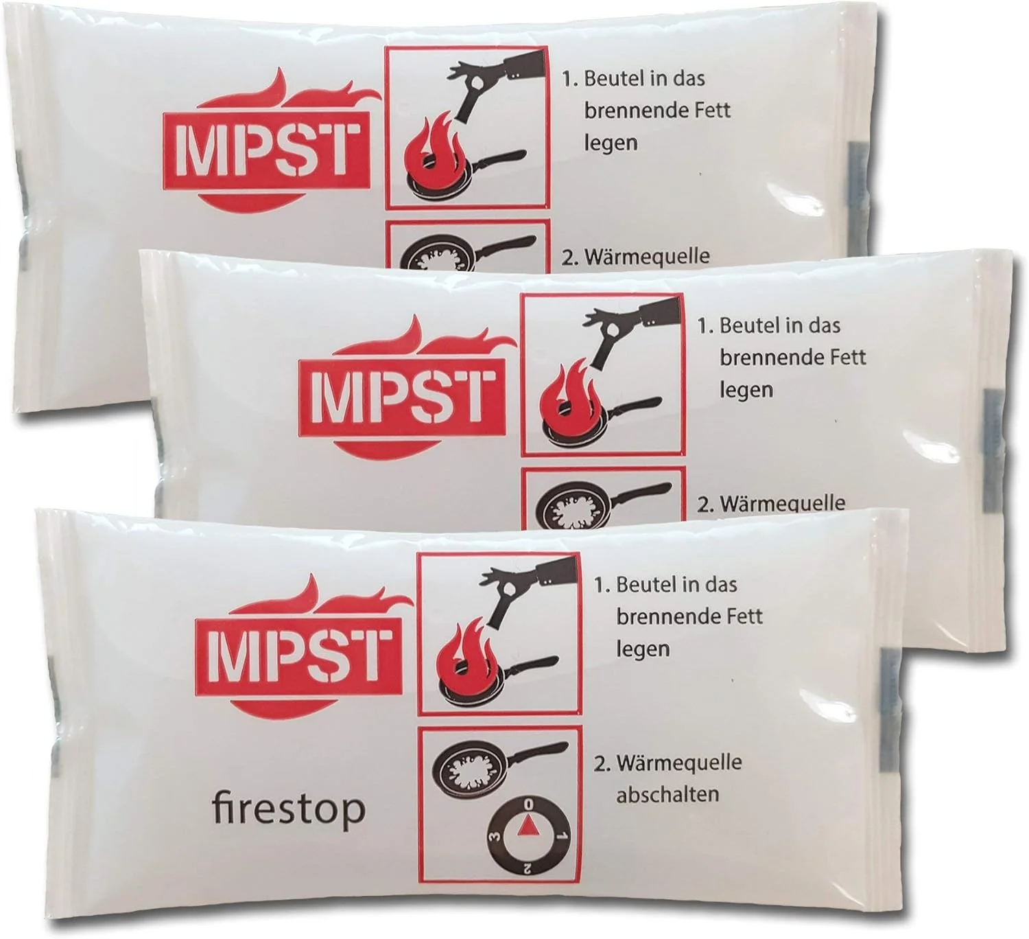 بسته 3 عددی پدهای خاموش کننده آتش چربی کلاس F – پدهای خاموش کننده آتش چربی MPST – محصول جدید برای آتش سوزی های چربی در تابه، قابلمه، سرخ کن عمیق در خانه، آشپزخانه – توصیه حفاظت در برابر آتش