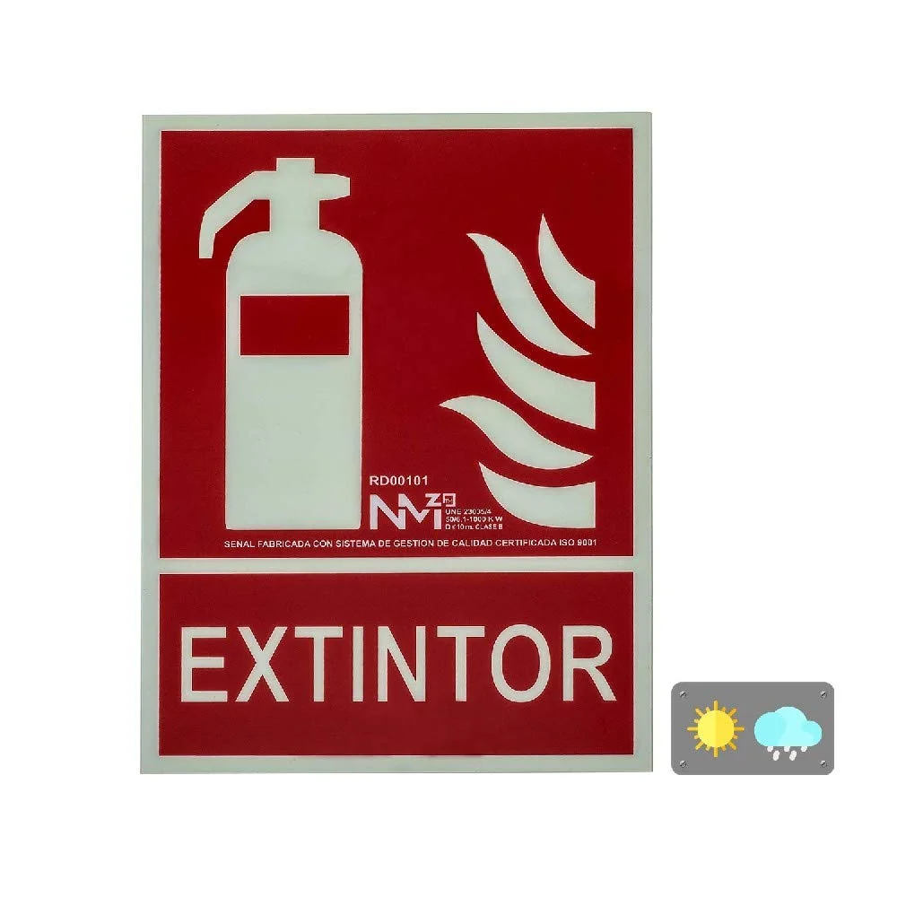 نشانگر آتش نشانی شب تاب Normaluz A00401، کلاس A، جنس PVC، ضخامت 1 میلی متر، ابعاد 21x30 سانتی متر، دارای تاییدیه CTE، RIPCI و مطابق با قوانین جدید