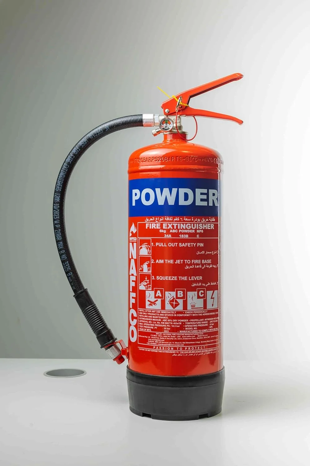خاموش کننده پودری قابل حمل نافکو - دارای تاییدیه آتش نشانی - 6 کیلوگرم