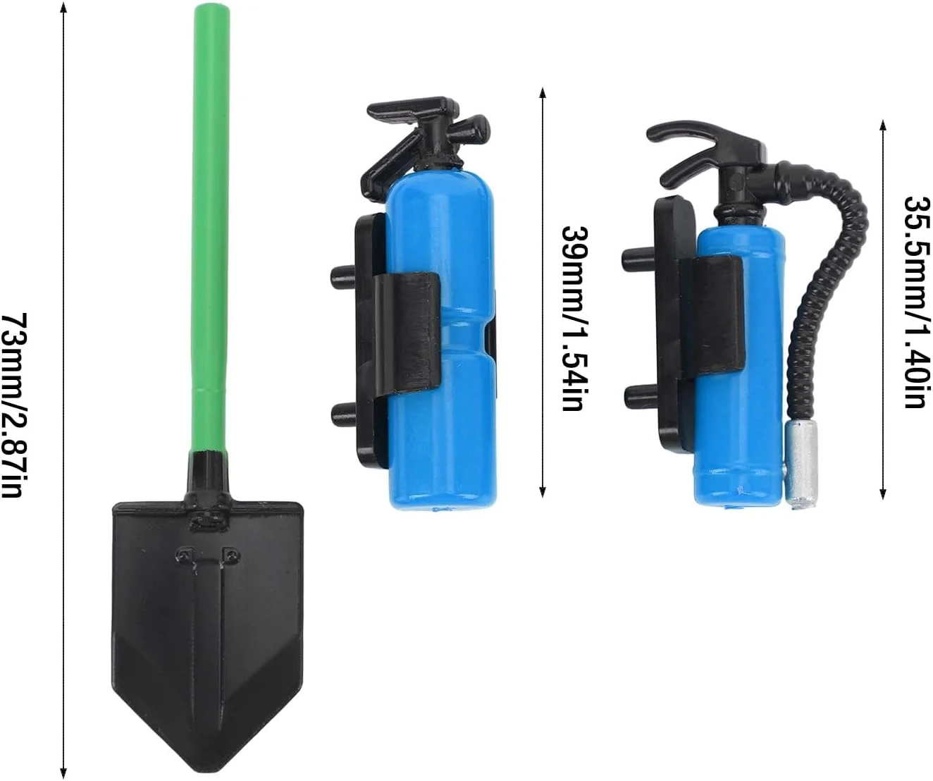 بیل و خاموش کننده آتش نشانی اسباب بازی Nurnesy RC، بیل نظامی شبیه سازی شده، خراشنده خزنده برای ماشین صخره نوردی، استارتر اضطراری، شمع خاموش کننده آتش