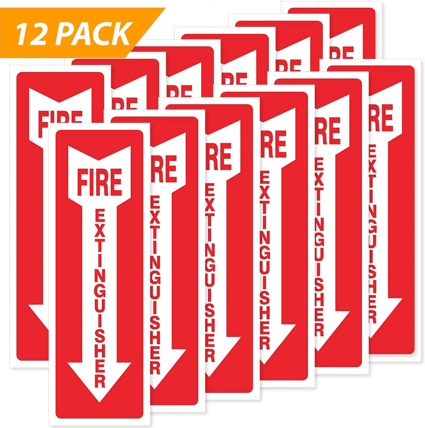 برچسب/علائم فلش خاموش کننده آتش اضطراری موبلینگ - مطابق با الزامات ایمنی OSHA (بسته 12 عددی)