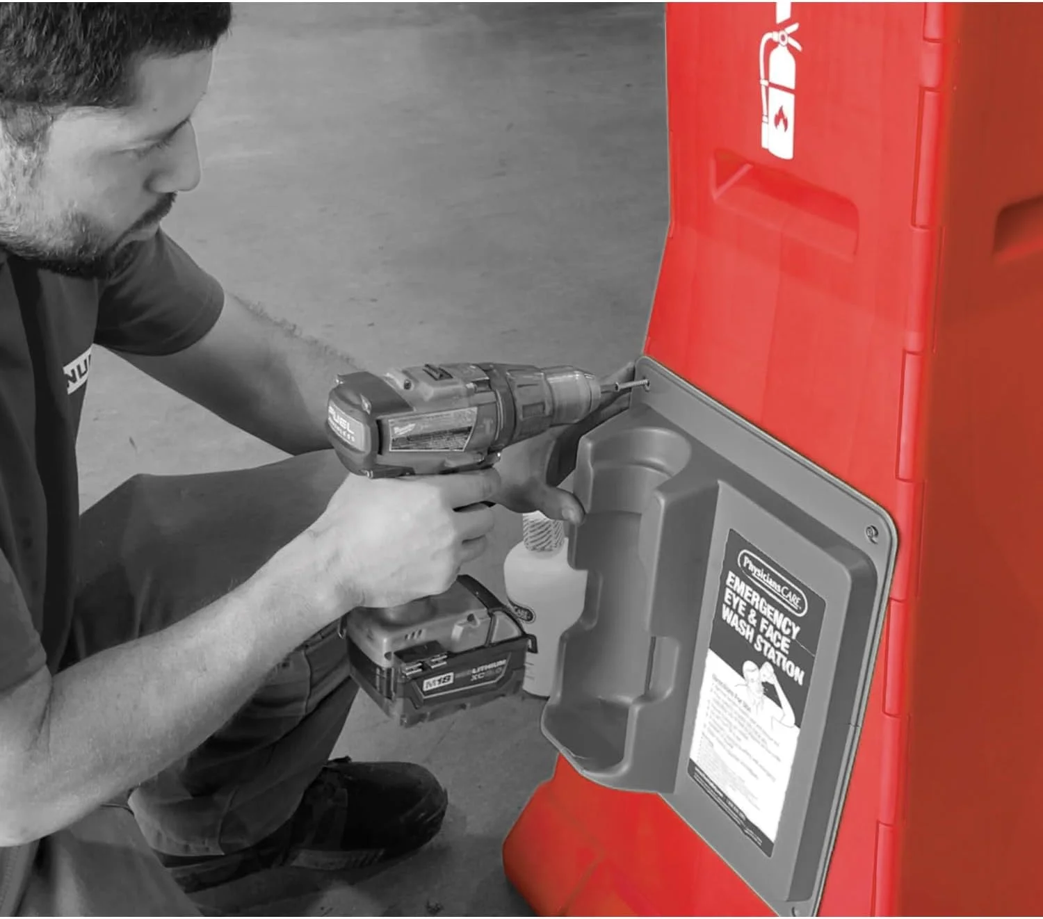 پایه کپسول آتش نشانی قابل حمل مگنوم تول، مطابق با OSHA، ایستگاه ایمنی کپسول آتش نشانی اضطراری برای کارگاه های ساختمانی، مونتاژ و جداسازی آسان، تحمل وزن تا 30 پوند