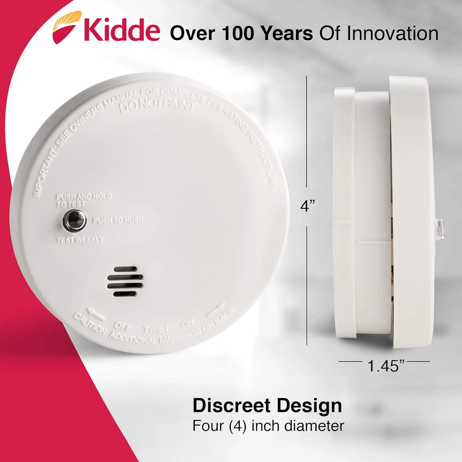Kidde | Model i9040 Battery-Operated Compact Smoke Detector Alarm