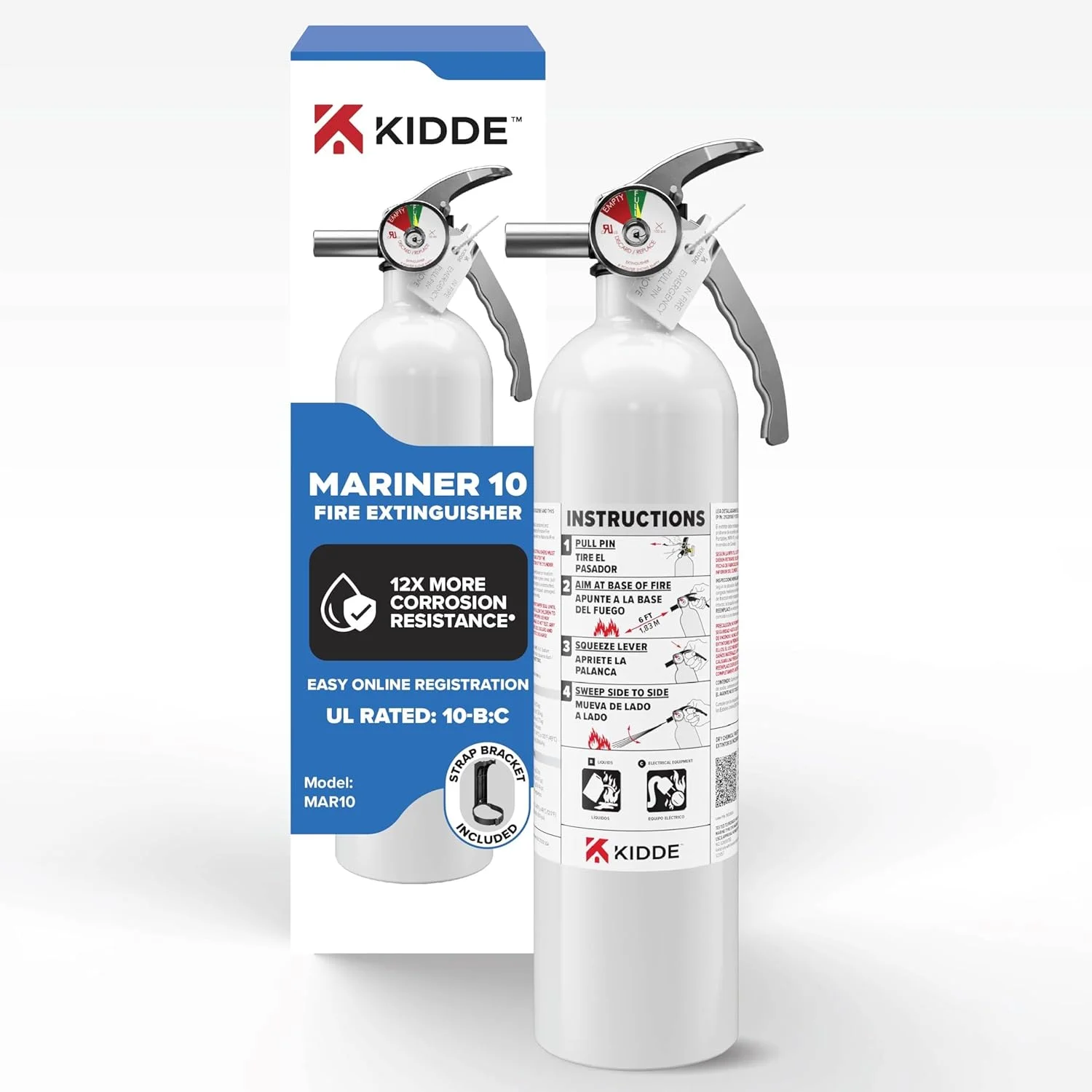 Kidde MAR10 Marine Fire Extinguisher, White