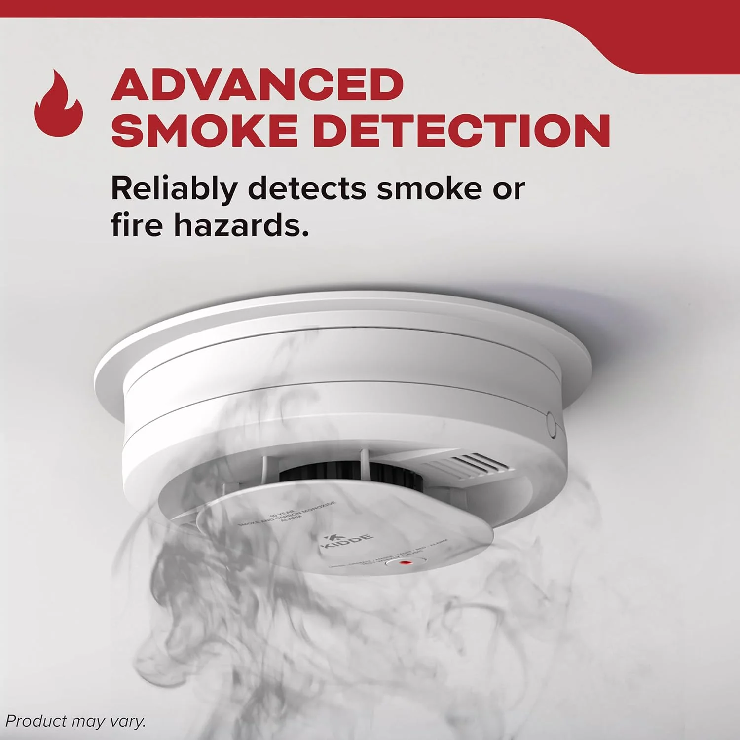 Kidde Hardwired Smoke Detector, 10-Year Battery Backup, Voice Alerts, Interconnectable, LED Warning Light Indicators