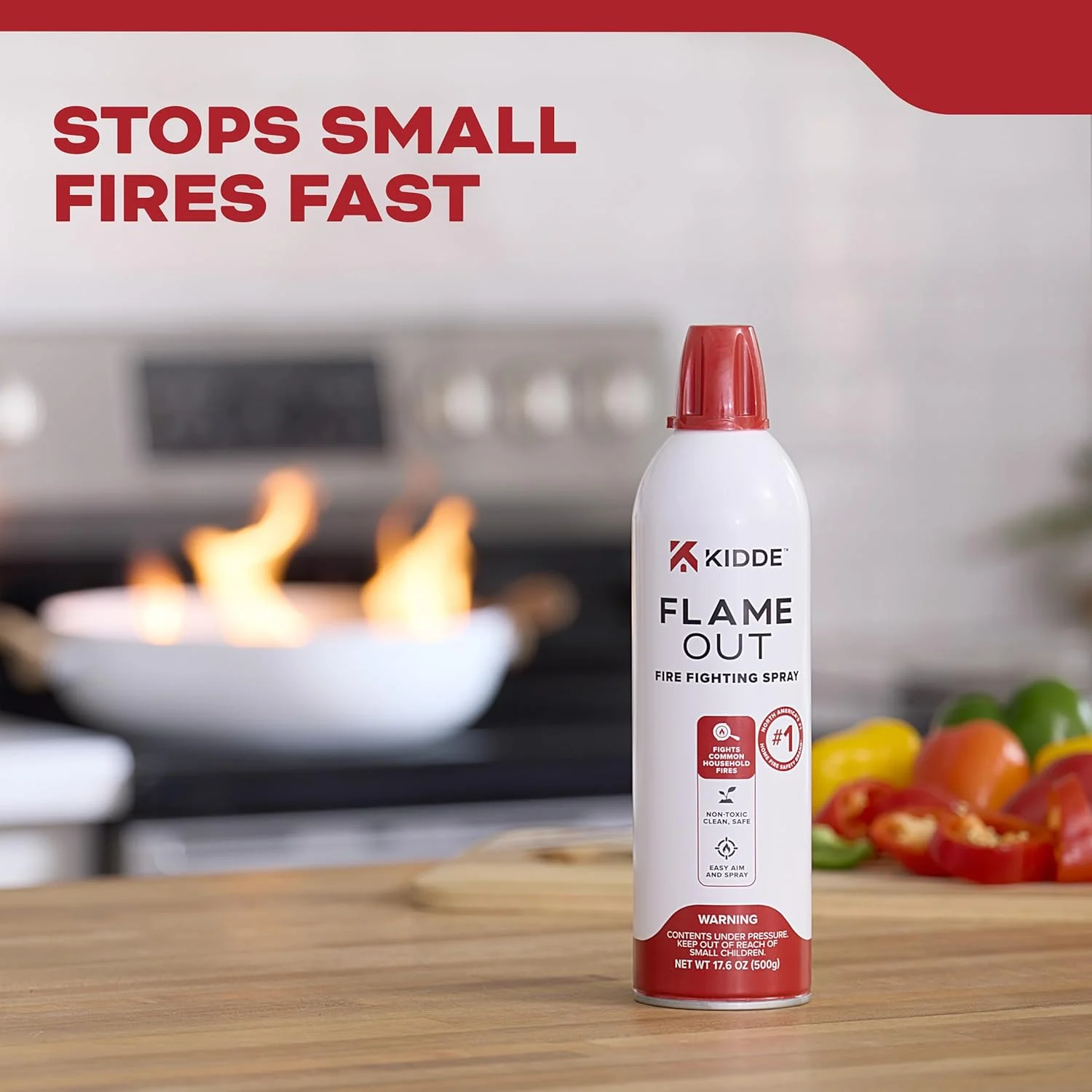 اسپری اطفاء حریق Kidde Flame Out، ۴۱۴ میلی لیتر، برای استفاده خانگی، آشپزخانه، خوابگاه و آپارتمان اسپری اطفاء حریق Kidde Flame Out، ۴۱۴ میلی لیتر، برای استفاده خانگی، آشپزخانه، خوابگاه و آپارتمان