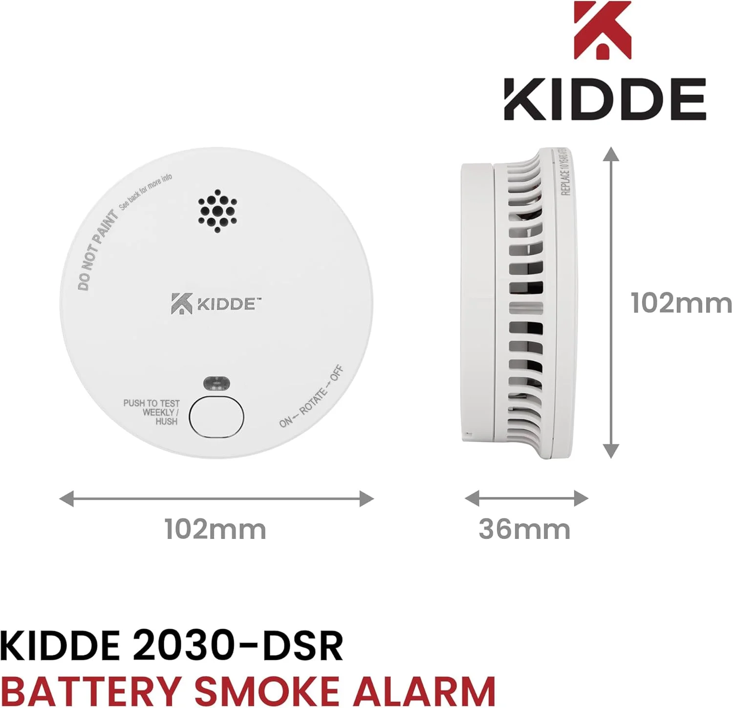 آشکارساز دود نوری Kidde 2030DSR با باتری قابل تعویض 9 ولت (موجود) – عمر سنسور 10 سال
