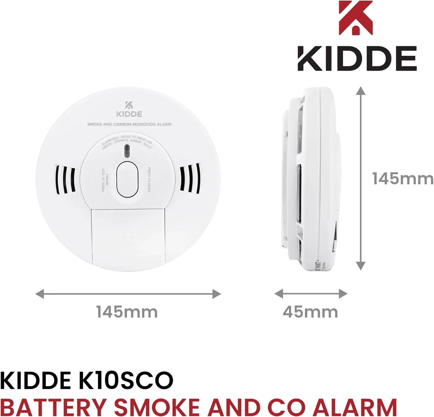 آلارم ترکیبی دود و مونوکسید کربن Kidde 10SCO با اعلان صوتی آلارم ترکیبی دود و مونوکسید کربن Kidde 10SCO با اعلان صوتی