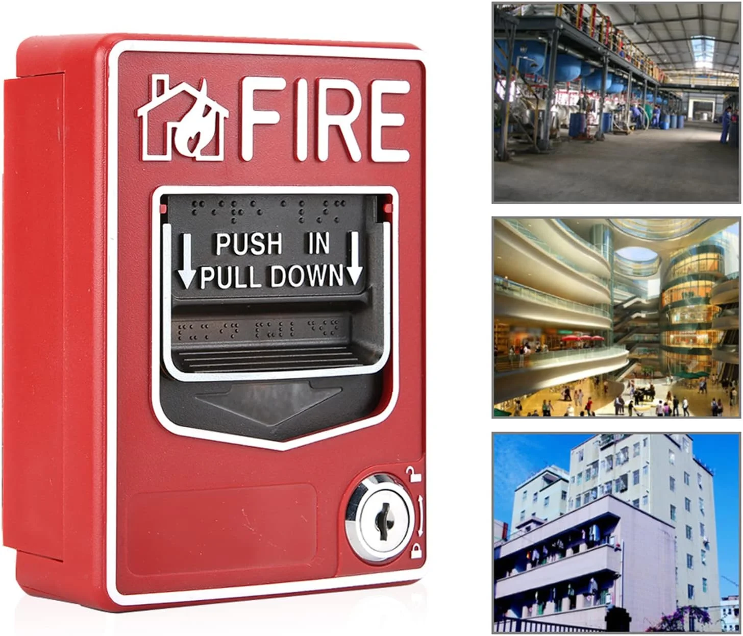 دکمه آلارم دستی سیستم سیم کشی چندگانه DC KAILANDUO، دکمه آلارم آتش نشانی برای نقطه تماس ایمنی 9-28 ولت