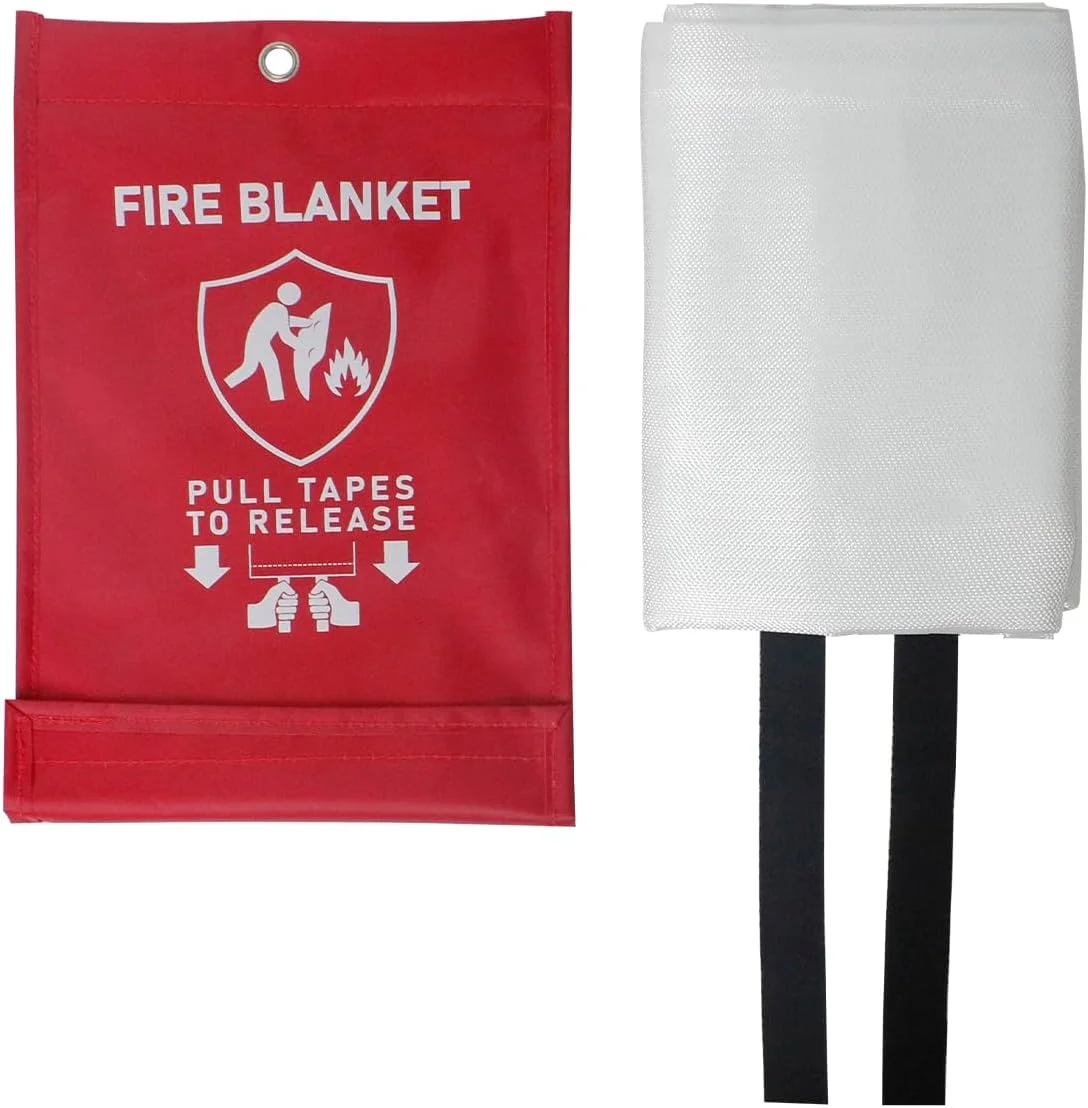 پک 2 عددی پتوی ضد حریق اضطراری JeuRon (100x100 سانتی متر) | ابزار آتش نشانی فایبرگلاس به همراه یک جفت دستکش برای خانه، ماشین، آشپزخانه، کباب پز، دفتر، انبار، کمپینگ و ایمنی چند منظوره پک 2 عددی پتوی ضد حریق اضطراری JeuRon (100x100 سانتی متر) | ابزار آتش نشانی فایبرگلاس به همراه یک جفت دستکش برای خانه، ماشین، آشپزخانه، کباب پز، دفتر، انبار، کمپینگ و ایمنی چند منظوره