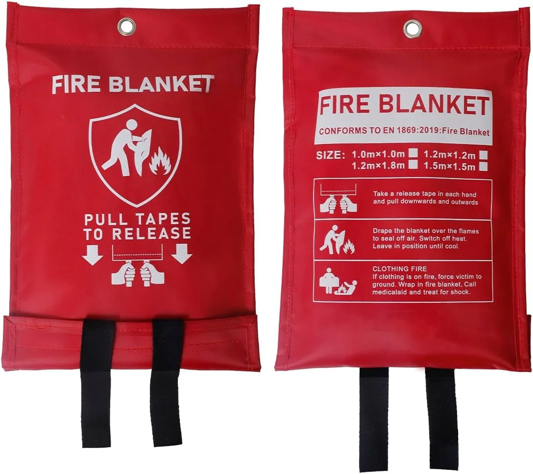 پک 2 عددی پتوی ضد حریق اضطراری JeuRon (100x100 سانتی متر) | ابزار آتش نشانی فایبرگلاس به همراه یک جفت دستکش برای خانه، ماشین، آشپزخانه، کباب پز، دفتر، انبار، کمپینگ و ایمنی چند منظوره پک 2 عددی پتوی ضد حریق اضطراری JeuRon (100x100 سانتی متر) | ابزار آتش نشانی فایبرگلاس به همراه یک جفت دستکش برای خانه، ماشین، آشپزخانه، کباب پز، دفتر، انبار، کمپینگ و ایمنی چند منظوره