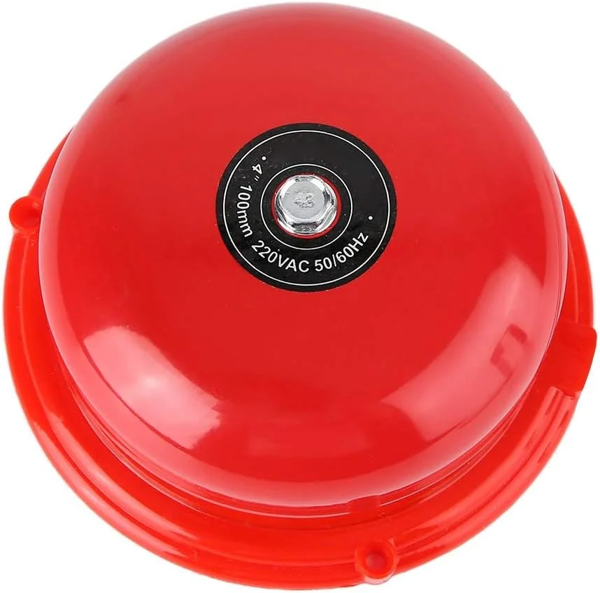 آژیر اعلام حریق فلزی 4 اینچی، نوع ضربه داخلی کنترل آتش، زنگ امنیتی الکتریکی، 100 دسی بل (12 ولت)