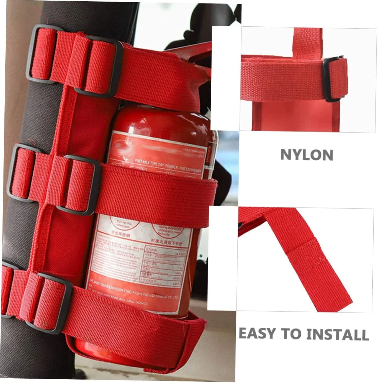 نگهدارنده تسمه کپسول آتش نشانی Housoutil، نگهدارنده کپسول آتش نشانی خودرو، تسمه تثبیت کننده کپسول آتش نشانی، نوار نگهدارنده کپسول آتش نشانی برای خودرو، نگهدارنده تثبیت کننده کپسول آتش نشانی، لوازم جانبی چمدان Pu