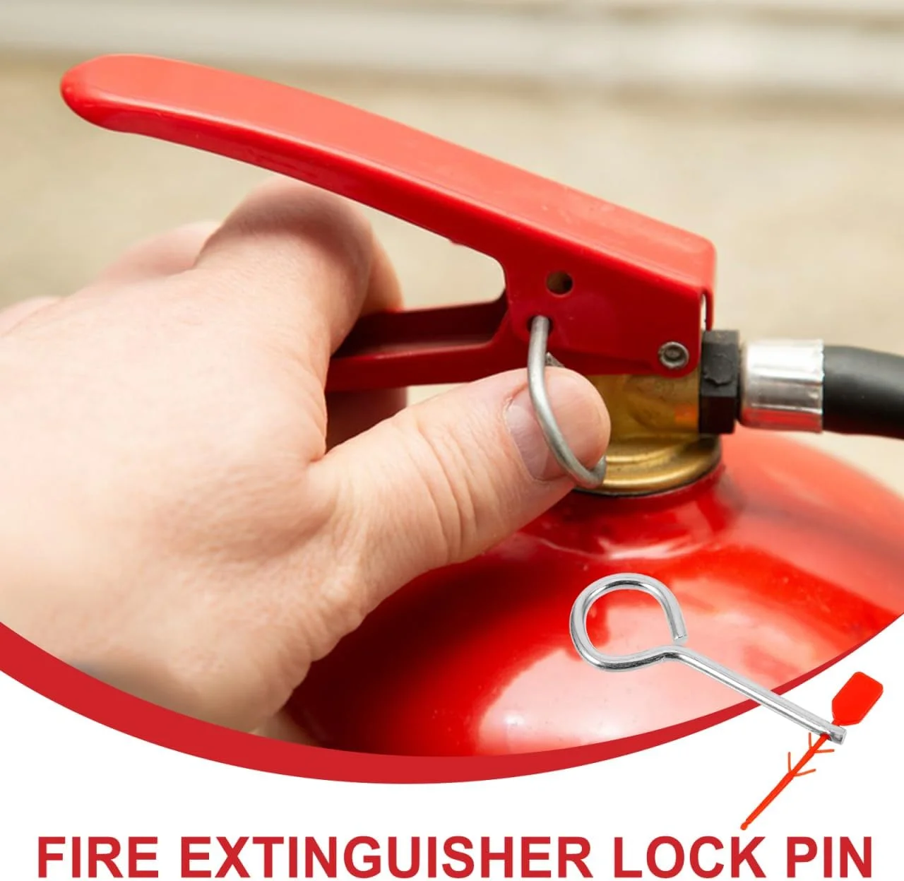 هومزفو 10 عدد پین قفل آتش نشانی، مهر و موم های قرمز ضد دستکاری، پین های کششی آتش نشانی آهنی، پین های ایمنی جایگزین، لوازم جانبی آتش نشانی