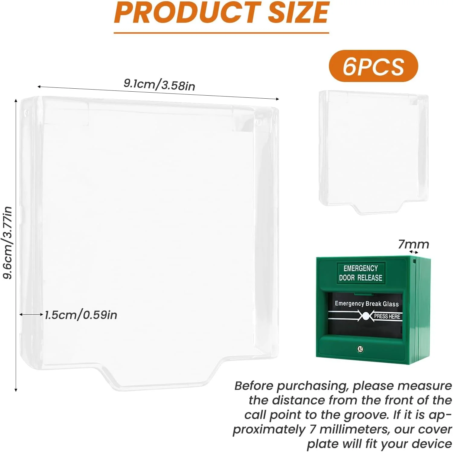 6 عدد پوشش محافظ شفاف لولایی برای نقطه تماس
