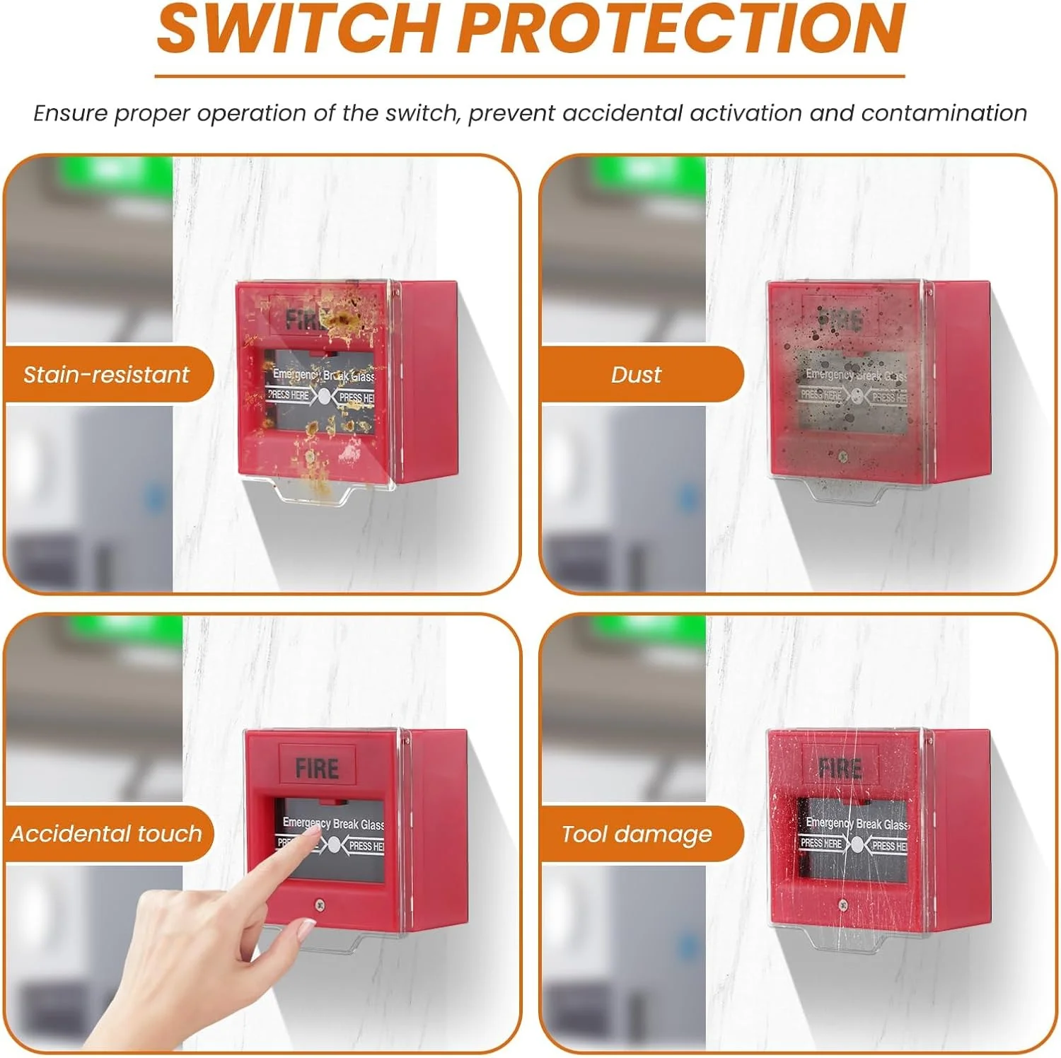 6 عدد پوشش محافظ شفاف لولایی برای نقطه تماس