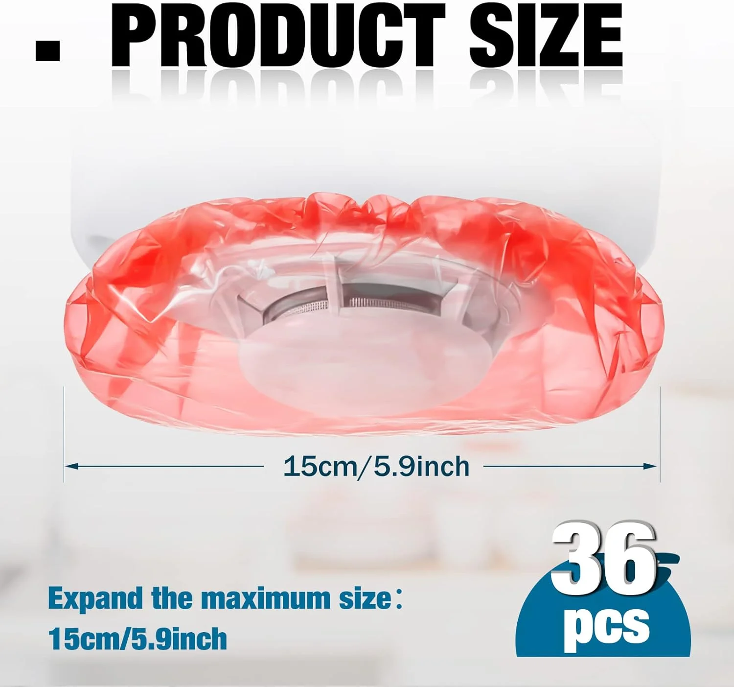 روکش دتکتور دود Gueevin، 36 عدد، روکش گرد و غبار آلارم دود، روکش آلارم آتش نشانی برای خانه، قرمز