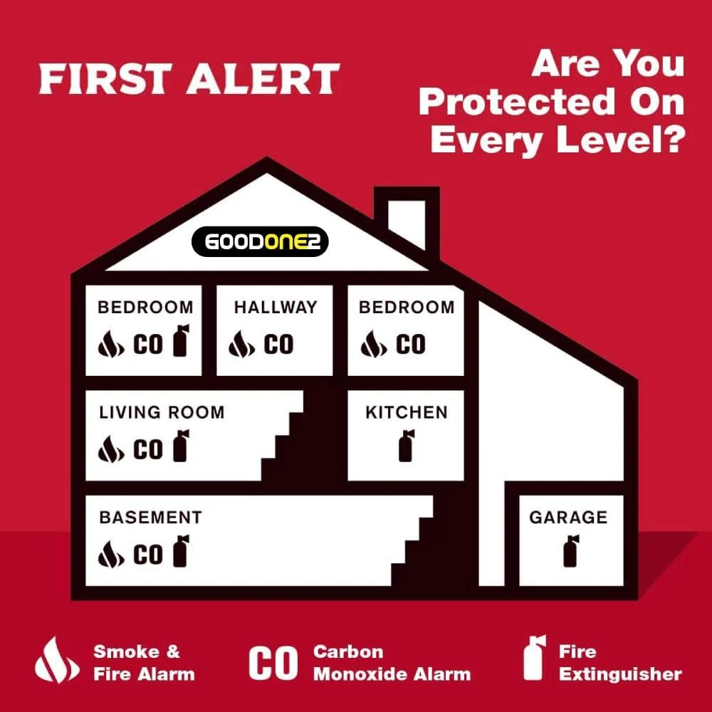 خاموش کننده آتش 2 کیلوگرمی GOODONE2 با پودر شیمیایی خشک، بسیار ایمن و با عمر طولانی، خواص عایق بسیار خوب، کاربری و استفاده آسان (2 کیلوگرم، بسته 1 عددی)