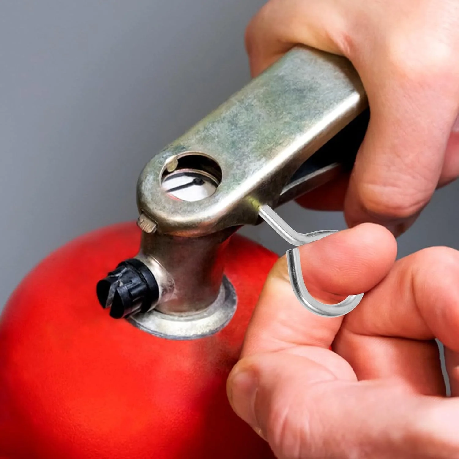 پین های ضامن کپسول آتش نشانی Gadpiparty، 10 عدد پین قفل فولادی سنگین کپسول آتش نشانی با مهر و موم های قرمز ایمنی، لوازم جانبی تجهیزات آتش نشانی