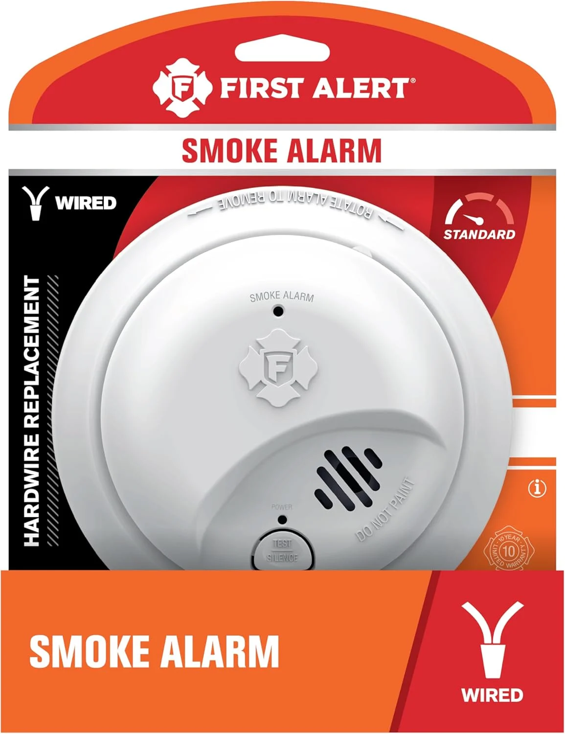 آشکارساز دود سیمی First Alert SMI100-AC با پشتیبان باتری، بسته 6 عددی