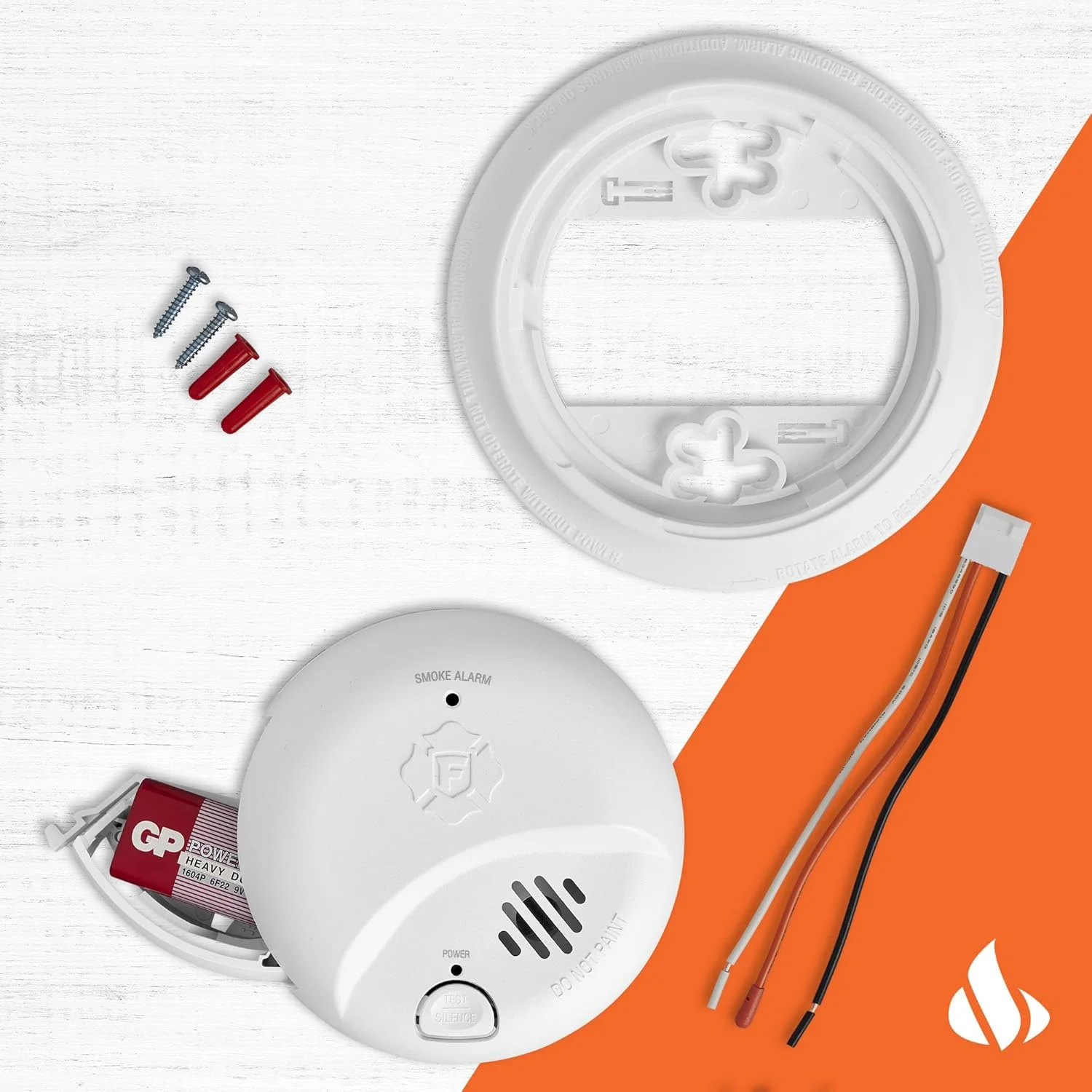 آشکارساز دود سیمی با پشتیبان باتری فرست الرت مدل SMI100-AC، بسته 6 عددی