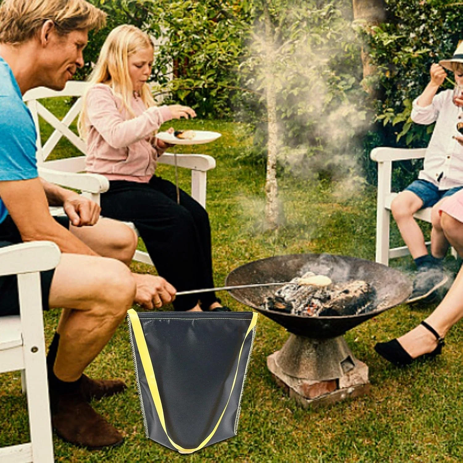 کیسه پارچه ای خاموش کننده آتش - کیسه پارچه ای خاموش کننده آتش زغال پیک نیک | کیسه نگهداری مقاوم در برابر آتش ایمنی در فضای باز