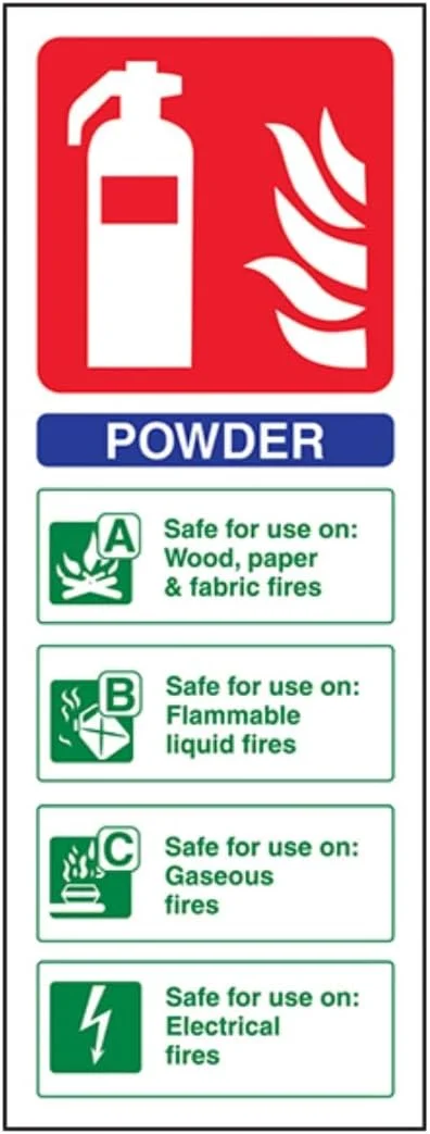 برچسب شناسایی کپسول آتش نشانی - پودری - 75 در 200 میلی متر