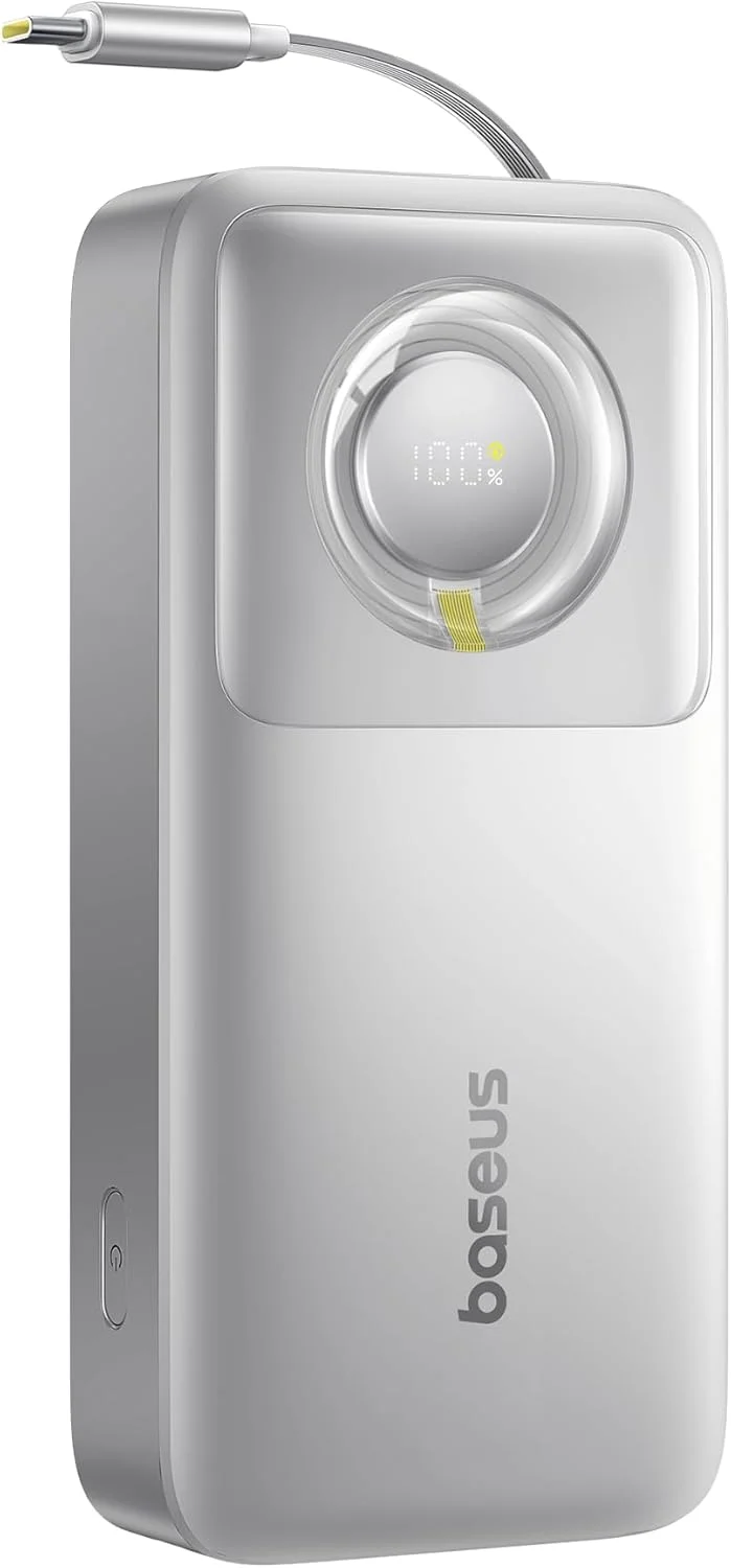 پاوربانک 65 واتی Baseus با ظرفیت 20000 میلی آمپر ساعت، شارژر قابل حمل لپ تاپ با کابل USB C جمع شونده داخلی، بسته باتری شارژ سریع برای Steam Deck، MacBook Pro، iPad، سری iPhone 16/15، Samsung S23 S22 (نقره ای) پاوربانک 65 واتی Baseus با ظرفیت 20000 میلی آمپر ساعت، شارژر قابل حمل لپ تاپ با کابل USB C جمع شونده داخلی، بسته باتری شارژ سریع برای Steam Deck، MacBook Pro، iPad، سری iPhone 16/15، Samsung S23 S22 (نقره ای)