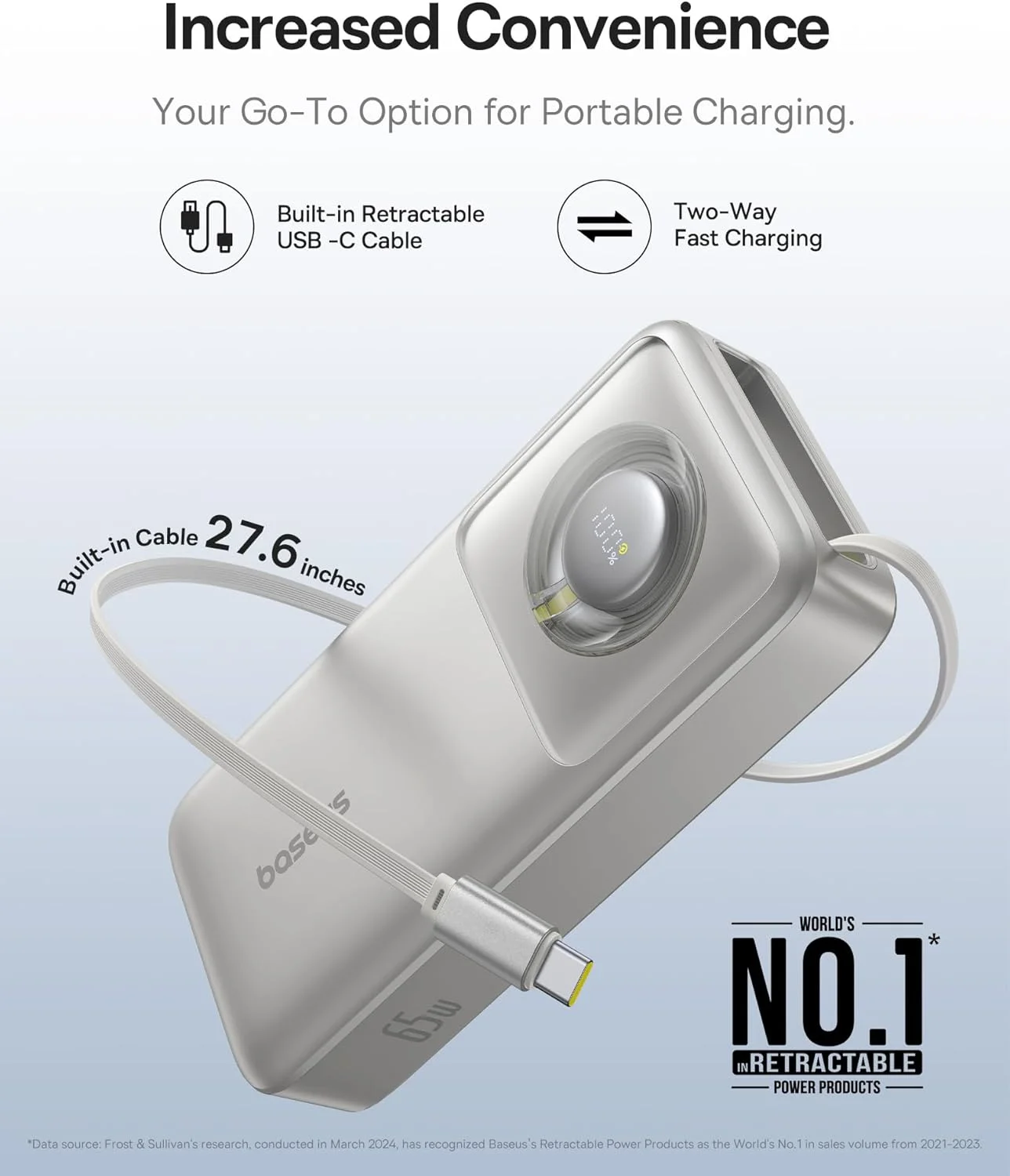 پاوربانک 65 واتی Baseus با ظرفیت 20000 میلی آمپر ساعت، شارژر قابل حمل لپ تاپ با کابل USB C جمع شونده داخلی، بسته باتری شارژ سریع برای Steam Deck، MacBook Pro، iPad، سری iPhone 16/15، Samsung S23 S22 (نقره ای) پاوربانک 65 واتی Baseus با ظرفیت 20000 میلی آمپر ساعت، شارژر قابل حمل لپ تاپ با کابل USB C جمع شونده داخلی، بسته باتری شارژ سریع برای Steam Deck، MacBook Pro، iPad، سری iPhone 16/15، Samsung S23 S22 (نقره ای)