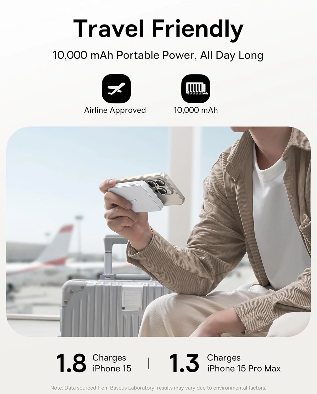 پاور بانک مگ سیف 10000mAh بیسوس Airpow Ⅱ Qi2، شارژر بی سیم 15W، خروجی 22.5W USB-A + 20W USB-C PD، برای آیفون 12–16، سامسونگ، بسته باتری جمع و جور، مورد تایید خطوط هوایی - سفید پاور بانک مگ سیف 10000mAh بیسوس Airpow Ⅱ Qi2، شارژر بی سیم 15W، خروجی 22.5W USB-A + 20W USB-C PD، برای آیفون 12–16، سامسونگ، بسته باتری جمع و جور، مورد تایید خطوط هوایی - سفید
