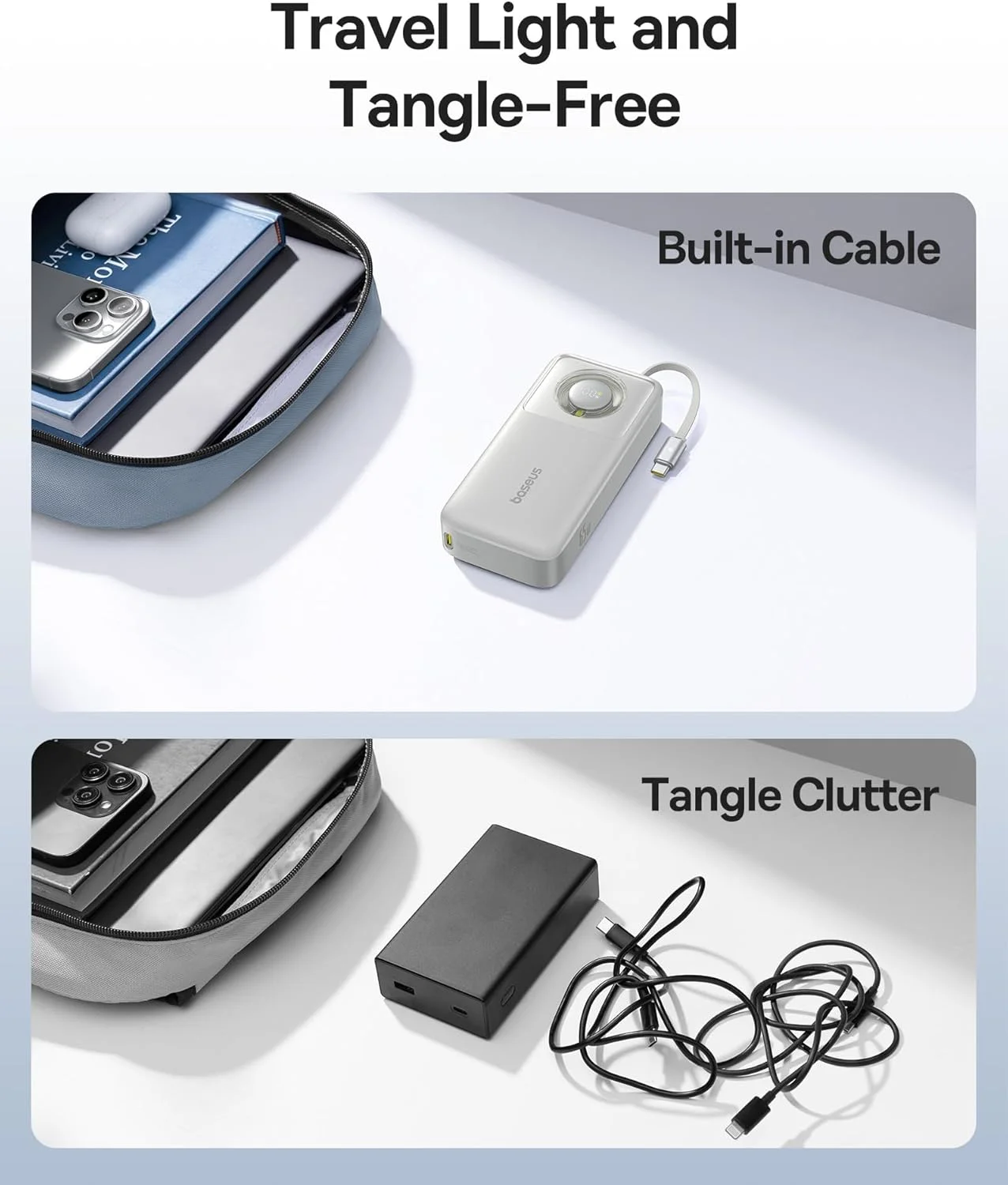 پاوربانک 65 واتی Baseus با ظرفیت 20000 میلی آمپر ساعت، شارژر قابل حمل لپ تاپ با کابل USB C جمع شونده داخلی، بسته باتری شارژ سریع برای Steam Deck، MacBook Pro، iPad، سری iPhone 16/15، Samsung S23 S22 (نقره ای) پاوربانک 65 واتی Baseus با ظرفیت 20000 میلی آمپر ساعت، شارژر قابل حمل لپ تاپ با کابل USB C جمع شونده داخلی، بسته باتری شارژ سریع برای Steam Deck، MacBook Pro، iPad، سری iPhone 16/15، Samsung S23 S22 (نقره ای)