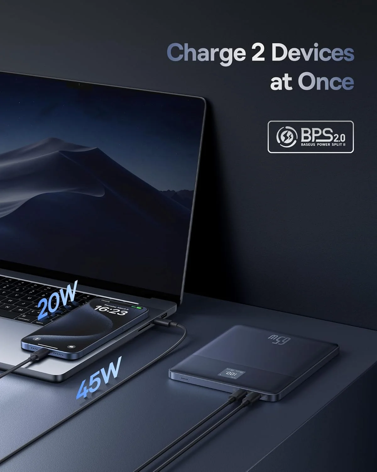 پاوربانک 12000mAh Baseus Blade2 با نمایشگر دیجیتال 65W - آبی ماریانا پاوربانک 12000mAh Baseus Blade2 با نمایشگر دیجیتال 65W - آبی ماریانا