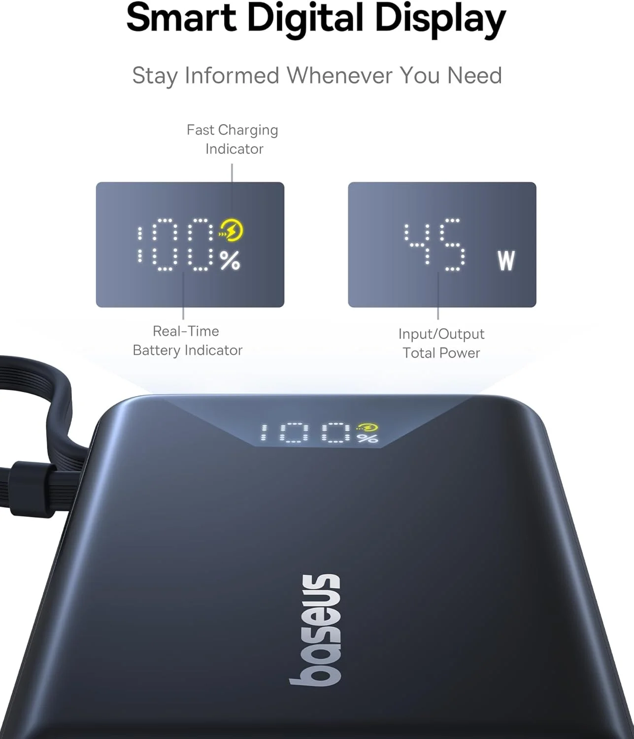 پاور بانک 45 واتی USB C بیسوس PicoGo، نمایشگر دیجیتال 10000 میلی آمپر ساعتی، شارژر قابل حمل برای آیفون 16 پرو مکس، سامسونگ گلکسی S24 اولترا، آیپد و غیره - مشکی پاور بانک 45 واتی USB C بیسوس PicoGo، نمایشگر دیجیتال 10000 میلی آمپر ساعتی، شارژر قابل حمل برای آیفون 16 پرو مکس، سامسونگ گلکسی S24 اولترا، آیپد و غیره - مشکی